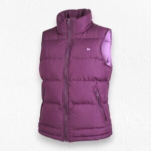 Y2K Aeropostale Purple Down Filled Mock Neck Full Zip Puffer Vest Size Medium